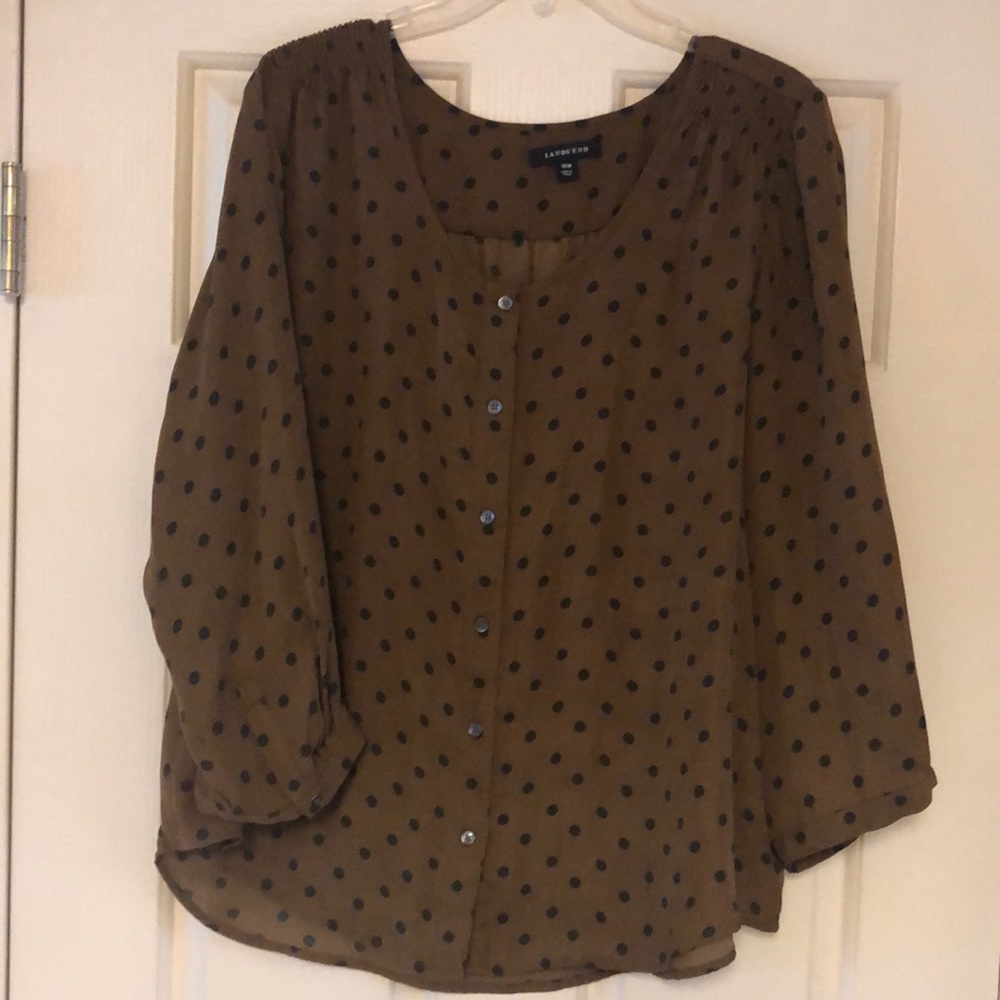 Brown Polka Dot Top